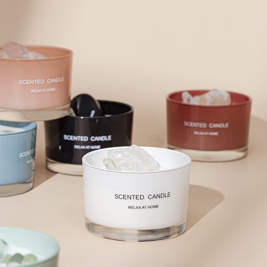 wholesale relaxing luxury Crystal aromatherapy scented candle soy wax custom aroma crystal scented candles with crystal manufacture