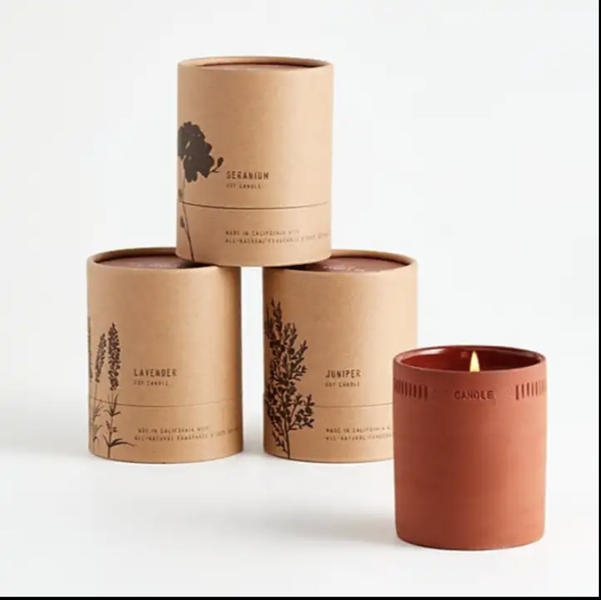 Wholesale luxury pillar natural plant oil pure soy wax scented candle with exquisite kraft paper cylinder gift box manufacture