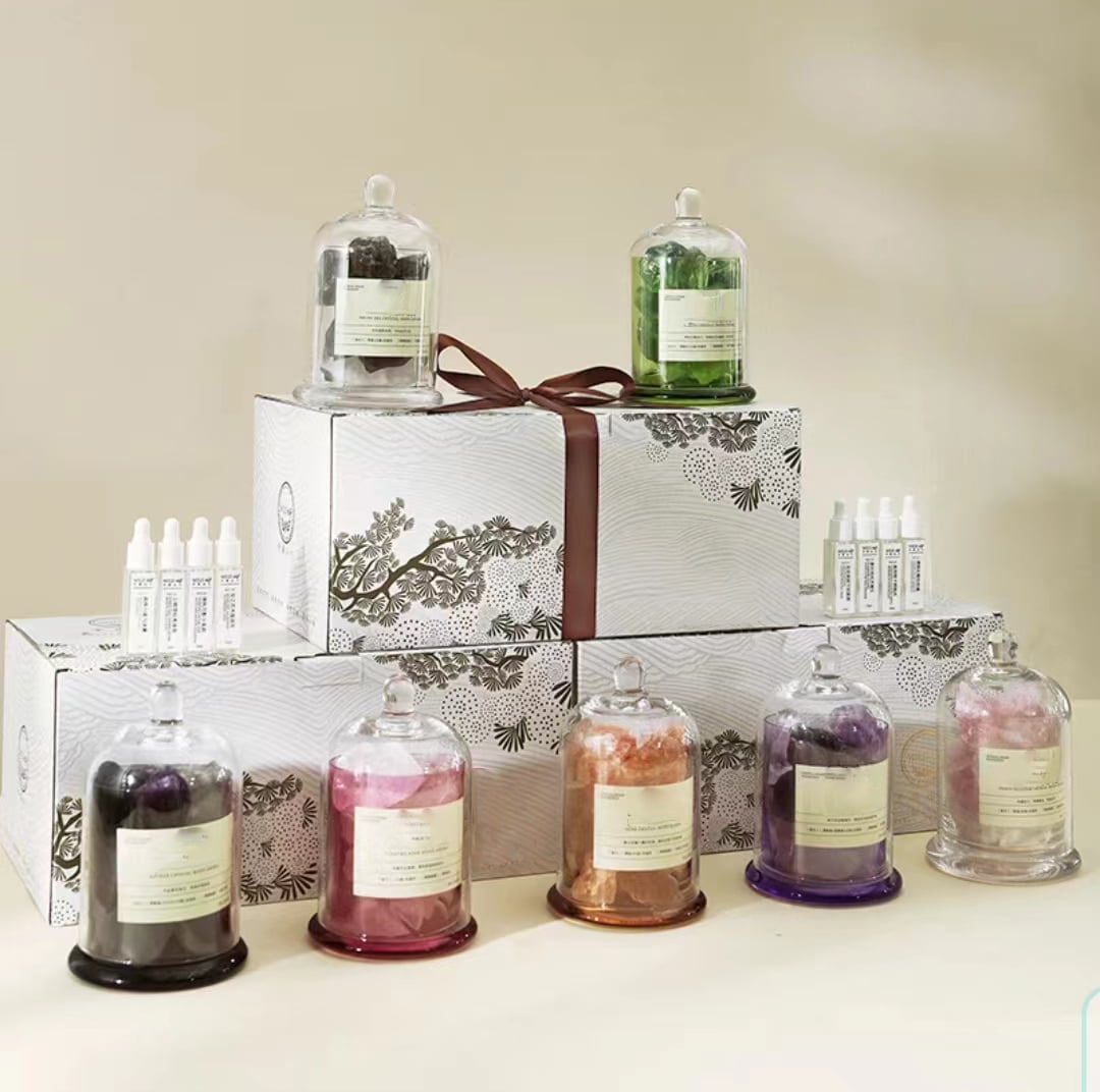Supplier's Home Decorative Glass Bottle Crystal Aromatherapy Stones Scented Fragrance Oil Diffuser with Fresh Feature factory