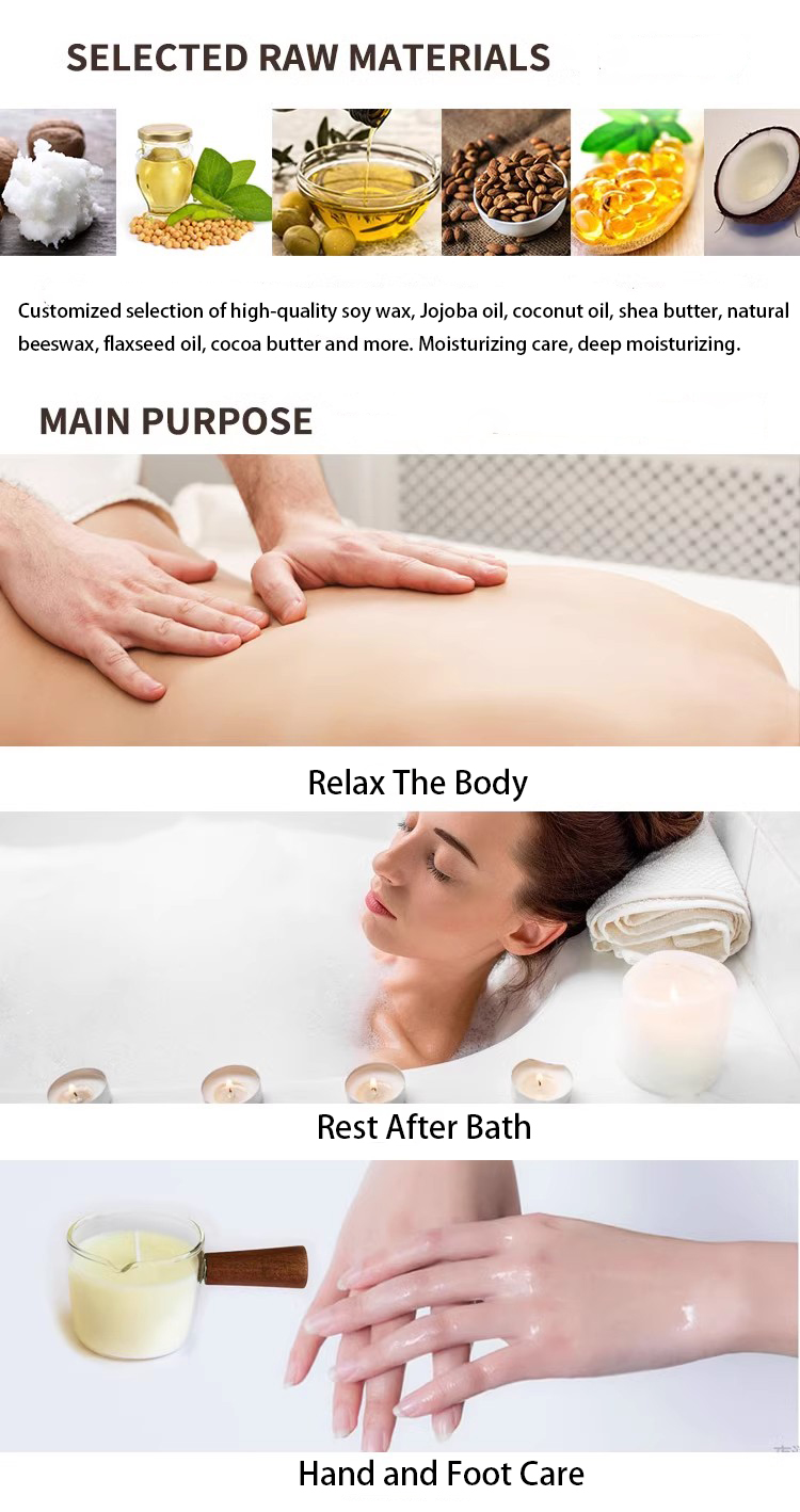 WELLNESS Customized Glass Jar & Wooden Handle Massage Scented Candles Luxury Natural Plant Essential Oils Aromatic Gift Sets factory