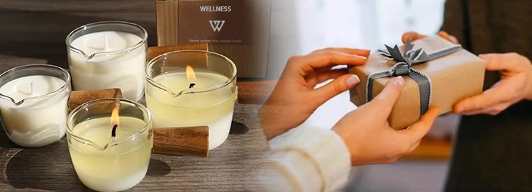WELLNESS Customized Glass Jar & Wooden Handle Massage Scented Candles Luxury Natural Plant Essential Oils Aromatic Gift Sets details