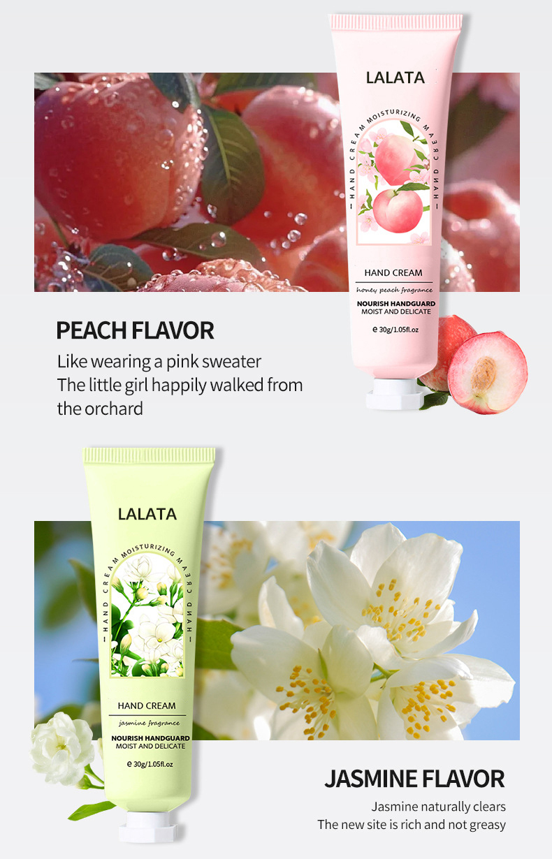 LALATA Wholesale Custom Logo Fruit Plant Extracts Essential Oil Nourishing And Spreading Lightweight Care Hand Cream & Lotion supplier