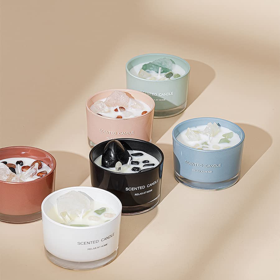 wholesale relaxing luxury Crystal aromatherapy scented candle soy wax custom aroma crystal scented candles with crystal factory