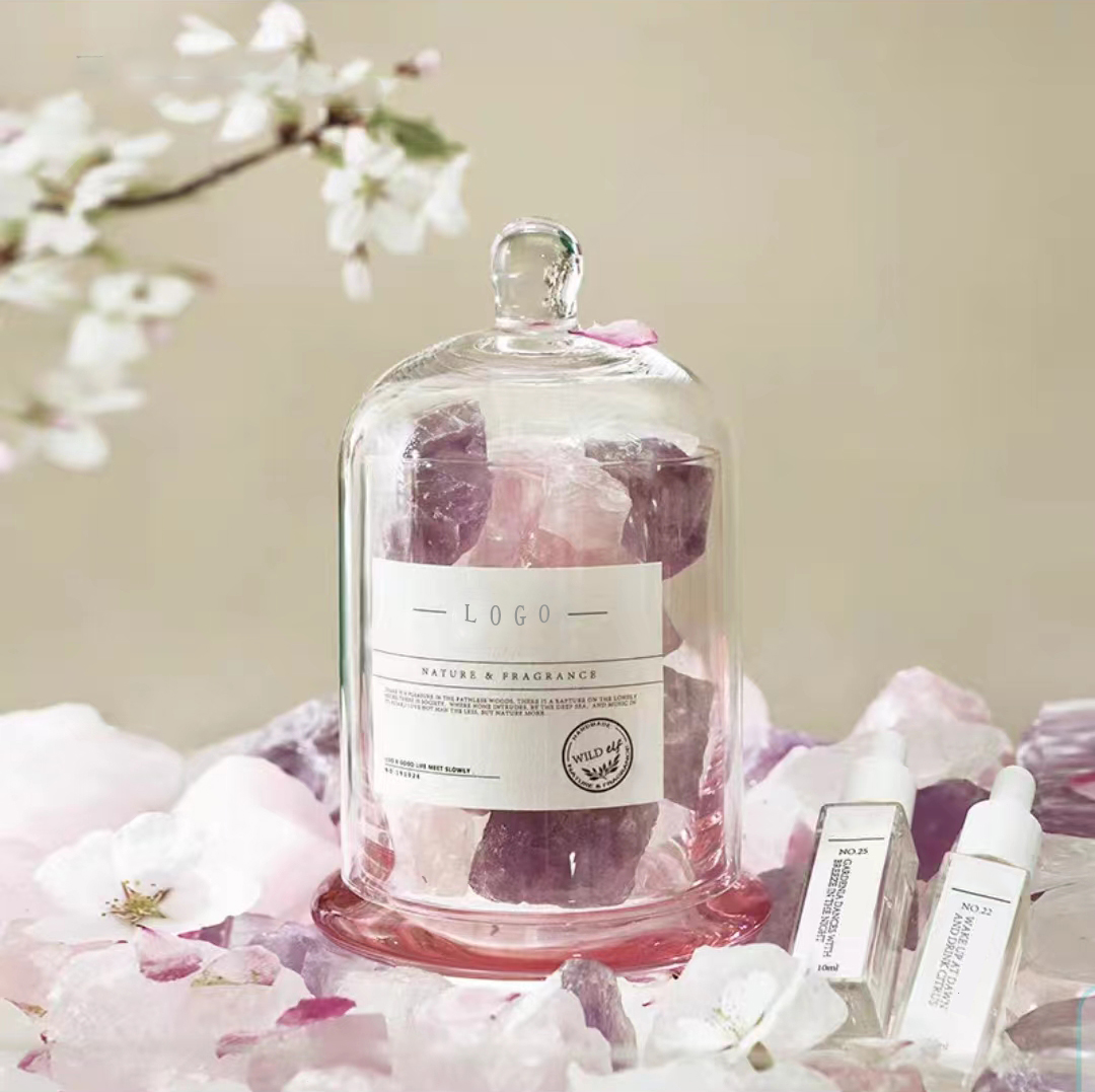 Supplier's Home Decorative Glass Bottle Crystal Aromatherapy Stones Scented Fragrance Oil Diffuser with Fresh Feature details
