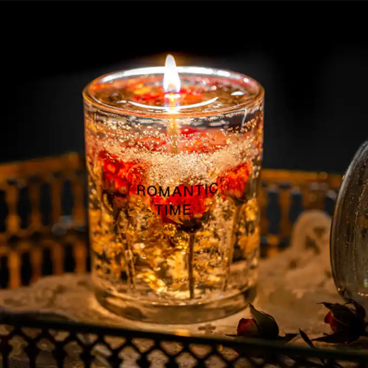 Wholesale Private Label Luxury Aromatherapy Home Decor Dried Flower Fruit Essential Oil Jell Gel Scented Candles Gift Sets details