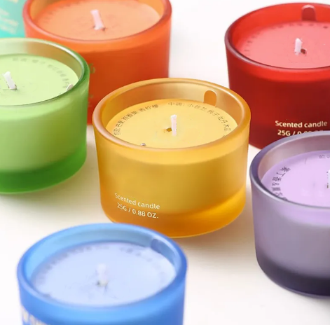 Wholesale Custom Cute Mini Rainbow Ground Glass Jar Soy Wax Scented Candle Sets Home Decor Fragrance Aroma Candles Gift Sets manufacture