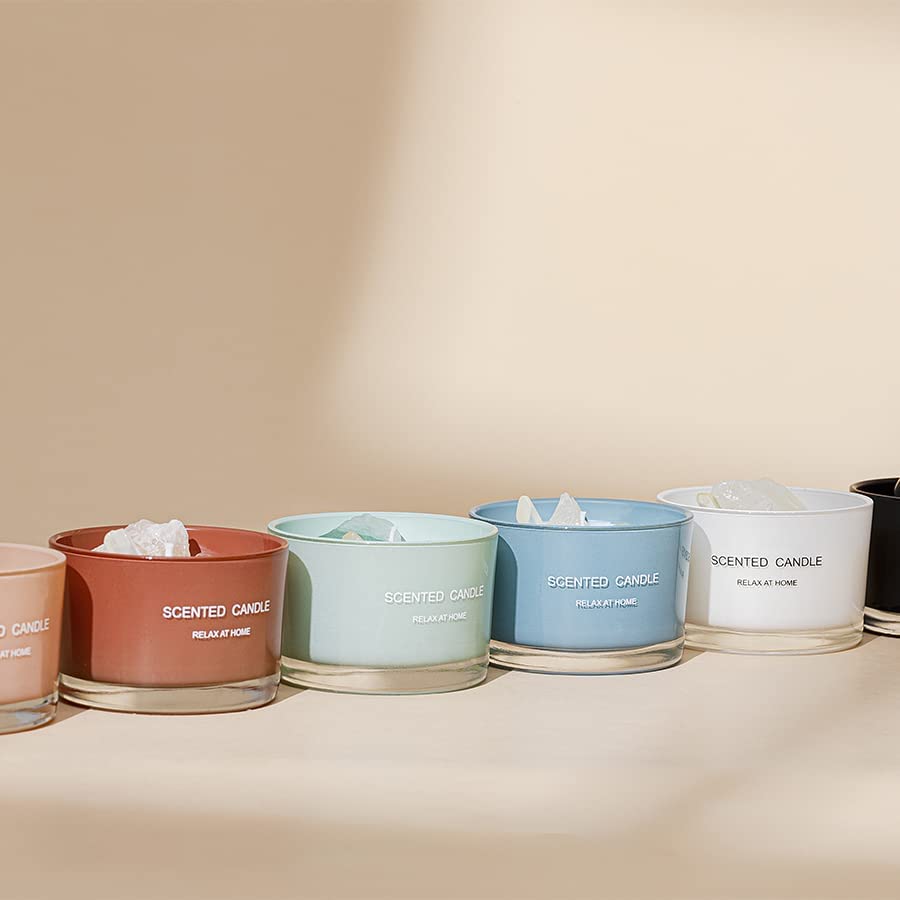wholesale relaxing luxury Crystal aromatherapy scented candle soy wax custom aroma crystal scented candles with crystal details