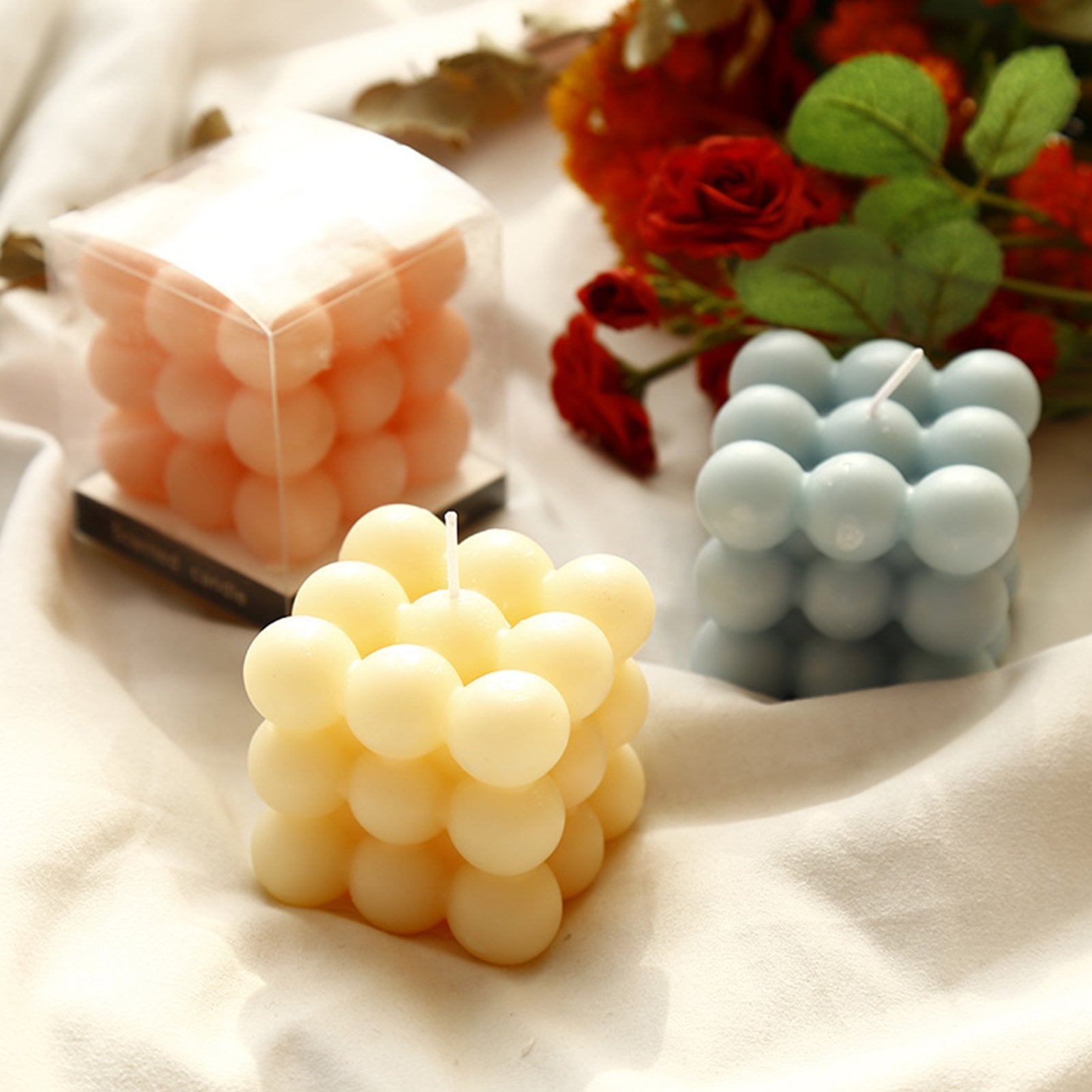Wholesale Creative Bubble Cube Candle Soy Wax Aromatherapy Candles Wedding Souvenir Party Fragrance Candle details
