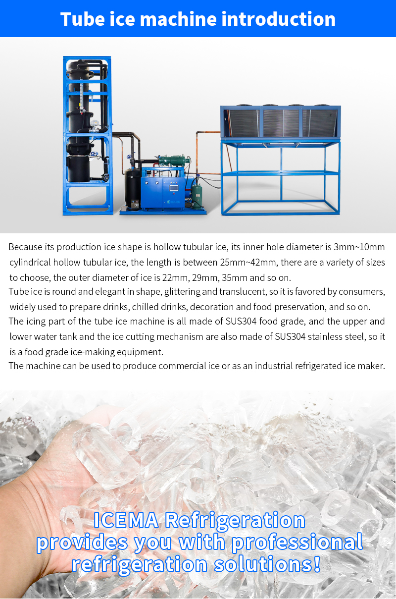 Industrial customized tube ice machine chiller with packaging machine manufacture