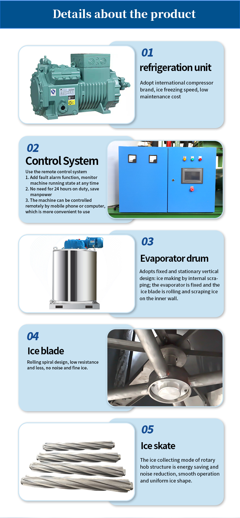 For fishing and catering industry flake ice machine daily output of 5 tons can be customized details