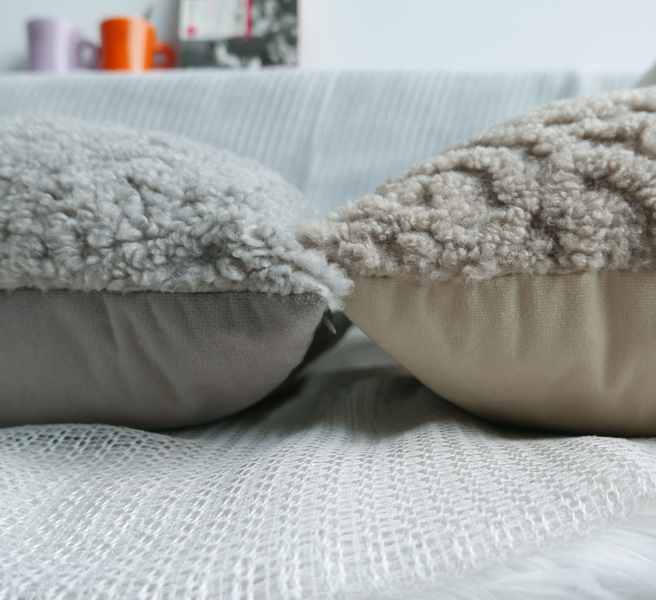 Plush cushion cover manufacture