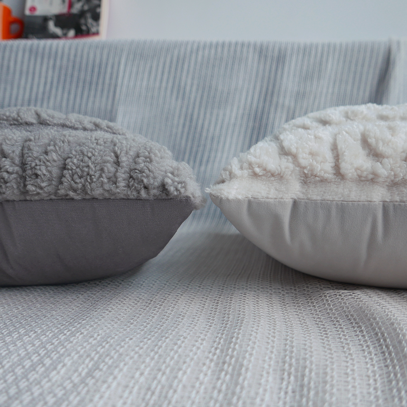 Plush cushion cover manufacture