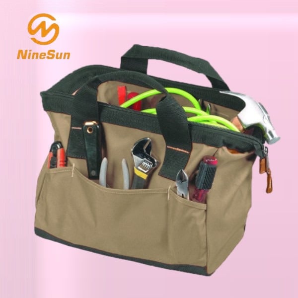 Stay organized on the job with multiple pockets and compartments in this heavy duty canvas tool bag.