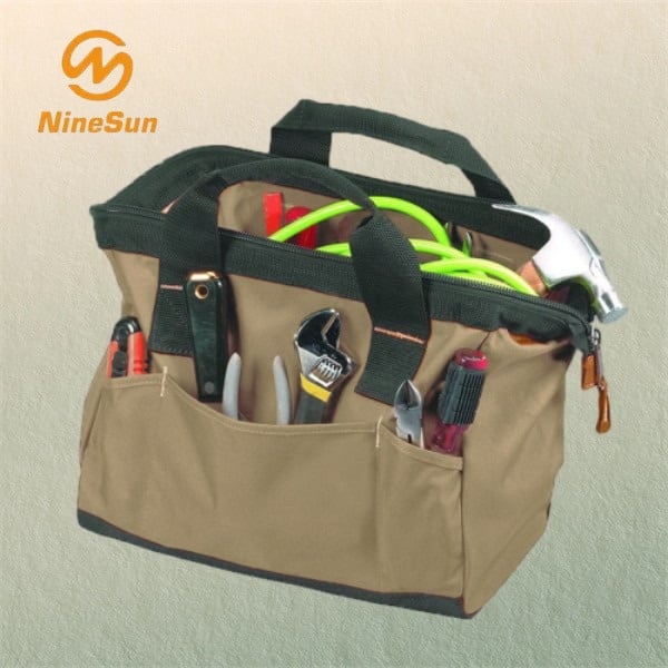 The reinforced handles and shoulder strap make transporting this tool bag a breeze.