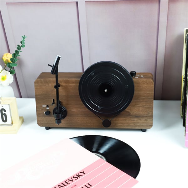 The beauty of vinyl records on a record player