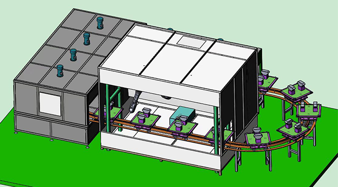 Maylasia customer Robot Spray Paint Line for Spraying Ceramic blocks