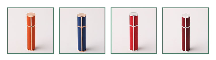 Customize Red Blue Empty Portable Luxury Travel Bottles 10ml Leather Perfume Atomizer factory
