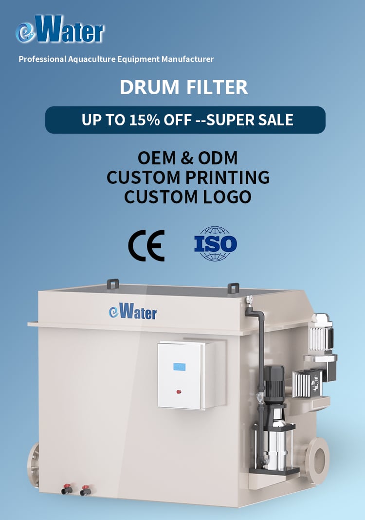 eWater Close-type Drum Filter for Aquaculture Farming supplier