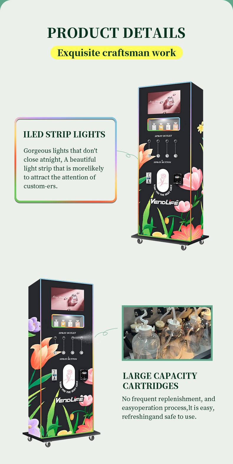 Outdoor Commercial Street Automatic Feishi Perfume Spray Cologne Vending Machine With Standing Dispenser For Sale Credit Card supplier