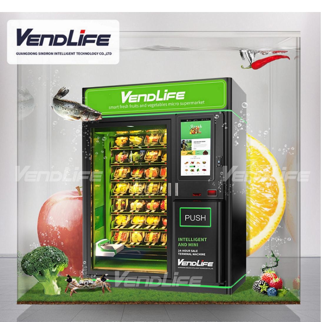 Vendlife Belt Conveyor Glass Water Healthy Food Fruit Salad Egg Vegetable Combo XY Elevator Vending Machine factory
