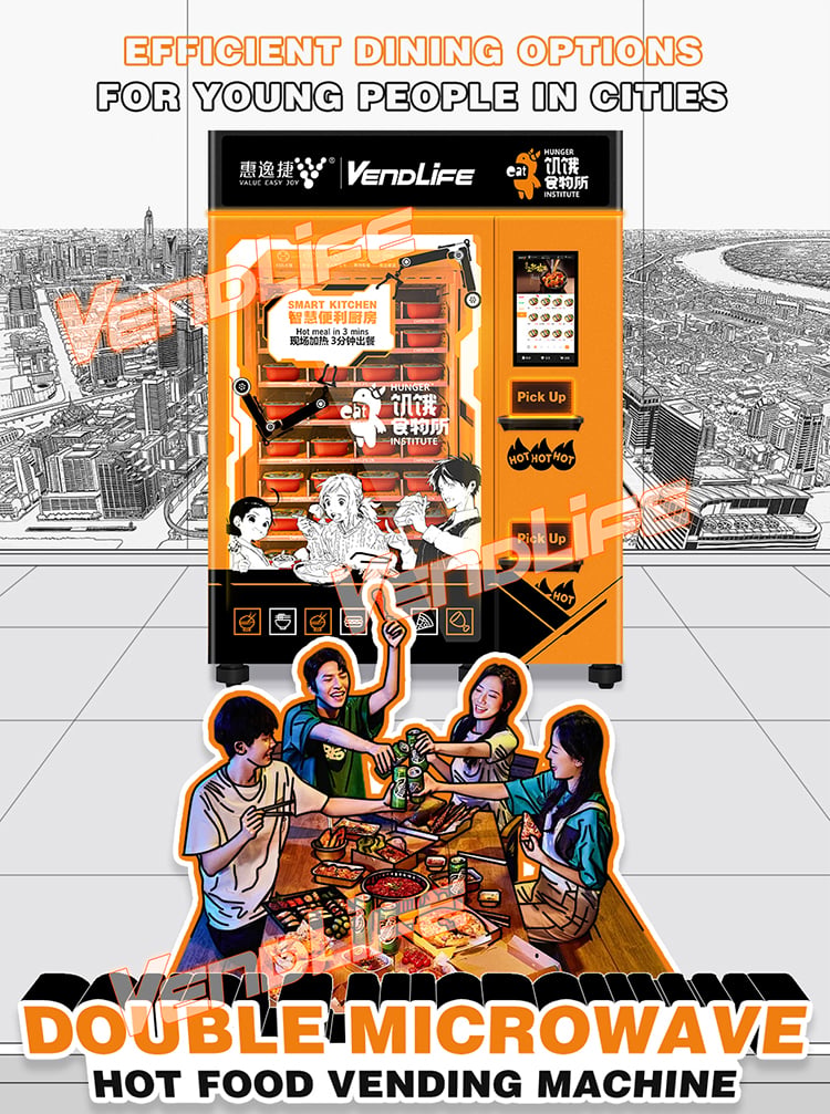 Customized Self Pickup Fast Food Vending Machine See Through Smart Frozen Food Storage Locker for Restaurant manufacture