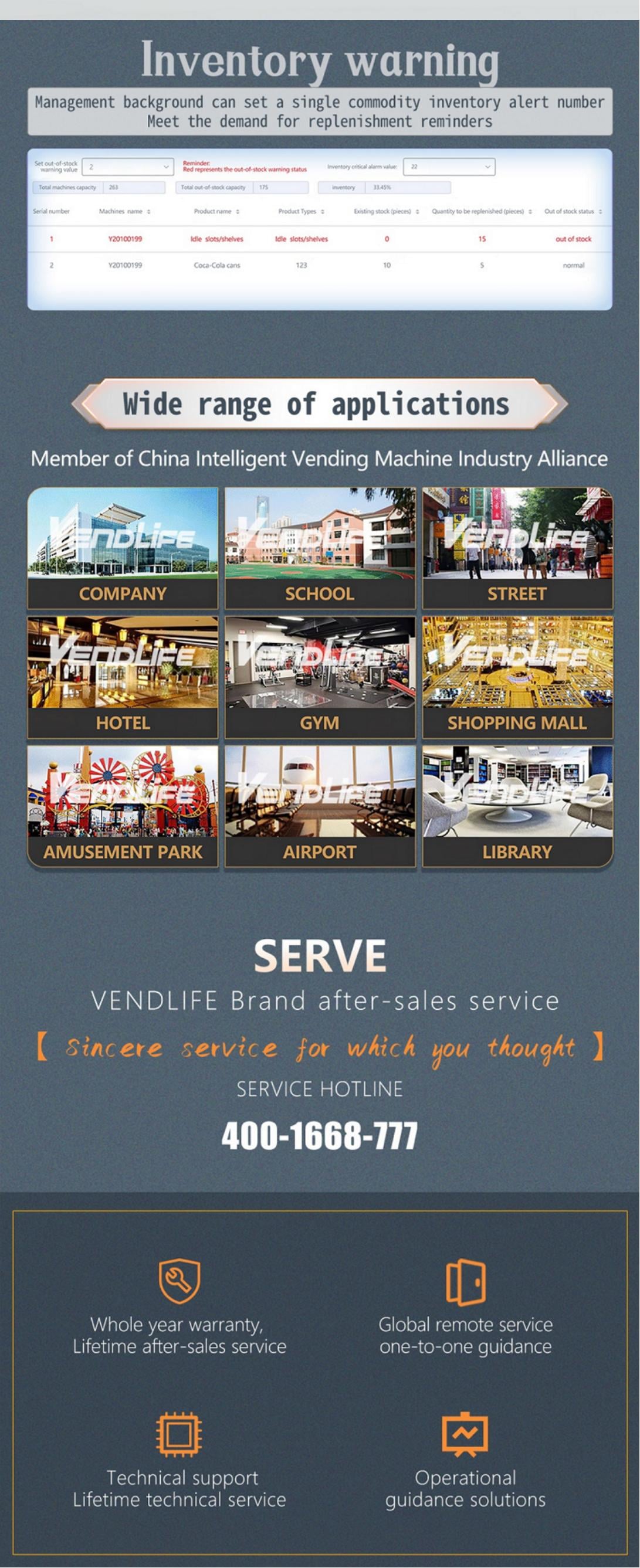 Vendlife Belt Conveyor Glass Water Healthy Food Fruit Salad Egg Vegetable Combo XY Elevator Vending Machine manufacture