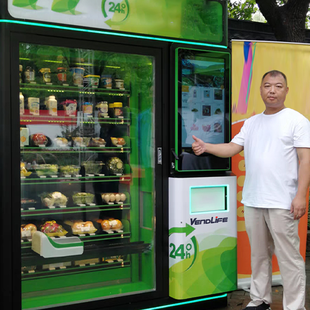 smart combo refrigerator touch screen Cupcake Supermarket atm food salad Vendlife vending machine remote and management supplier