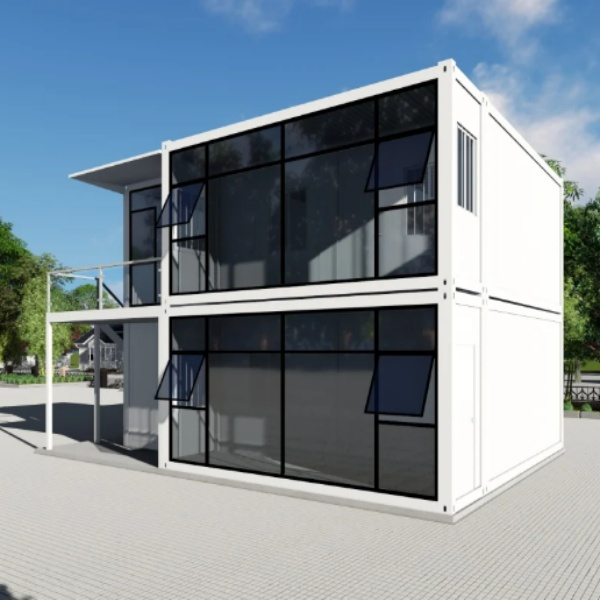 The appeal of a two-story shipping container house