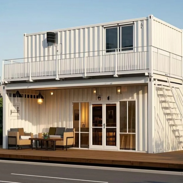 Embracing minimalism and eco-conscious living with a 40ft container home design.