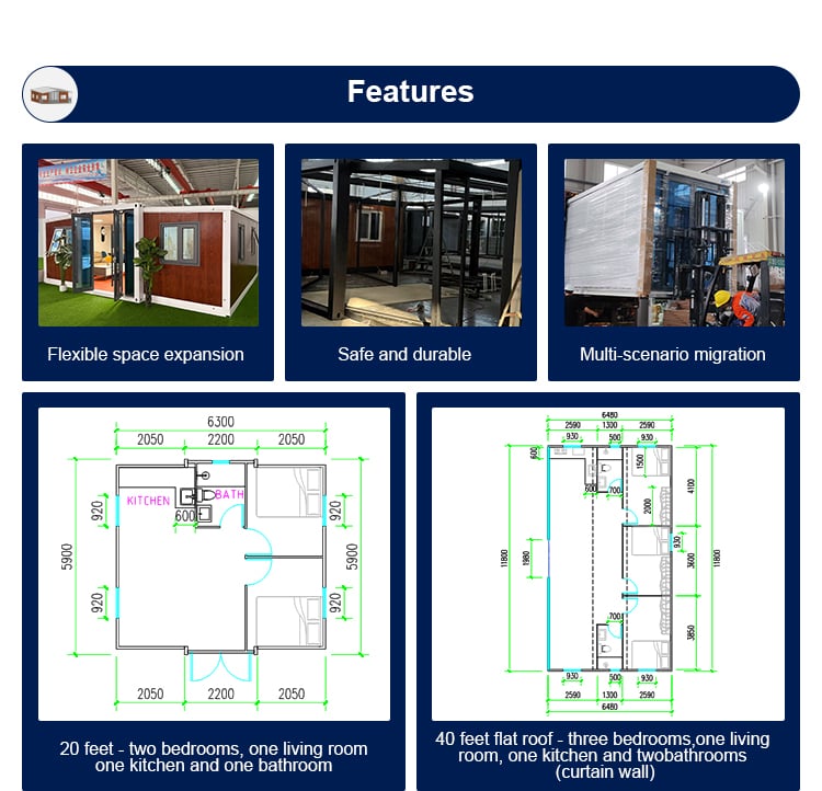 product customized 40ft prefabricated home office luxury villa hotel mobile expandable container house can with bathroom kitchen-14