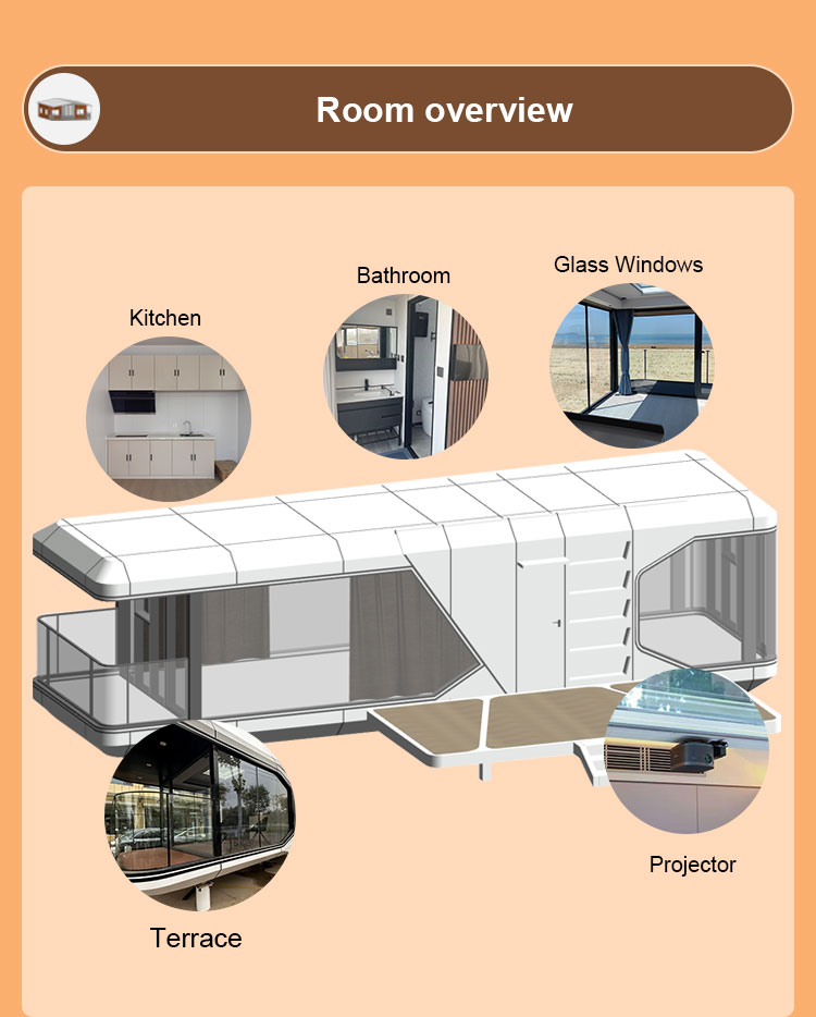 product outdoor eco capsule house luxury pod space capsule hotel capsule room prefab apple cabin container house-5