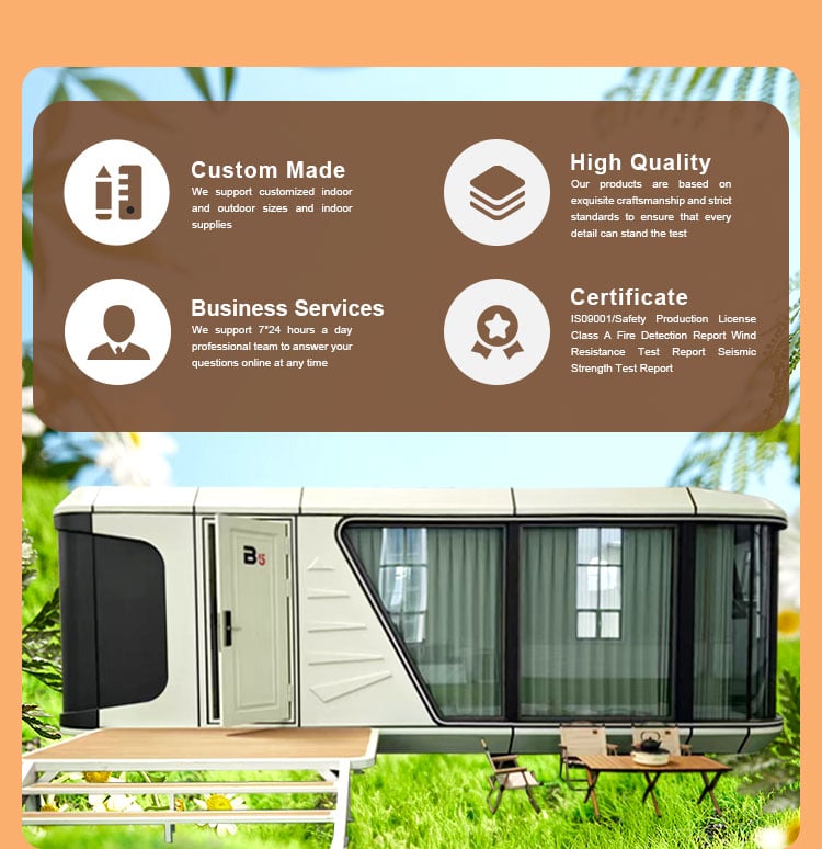 product outdoor eco capsule house luxury pod space capsule hotel capsule room prefab apple cabin container house-3