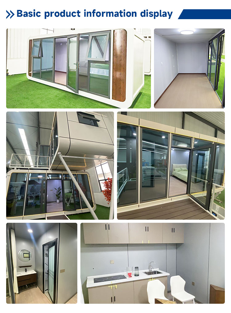 product 20ft 40ft modern design prefab house portable tiny capsule houses apple cabin home564-4