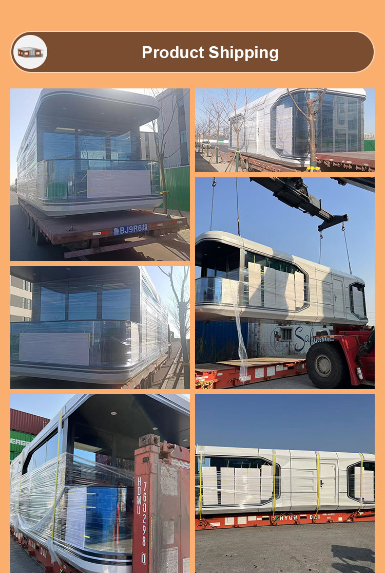 product outdoor eco capsule house luxury pod space capsule hotel capsule room prefab apple cabin container house-11