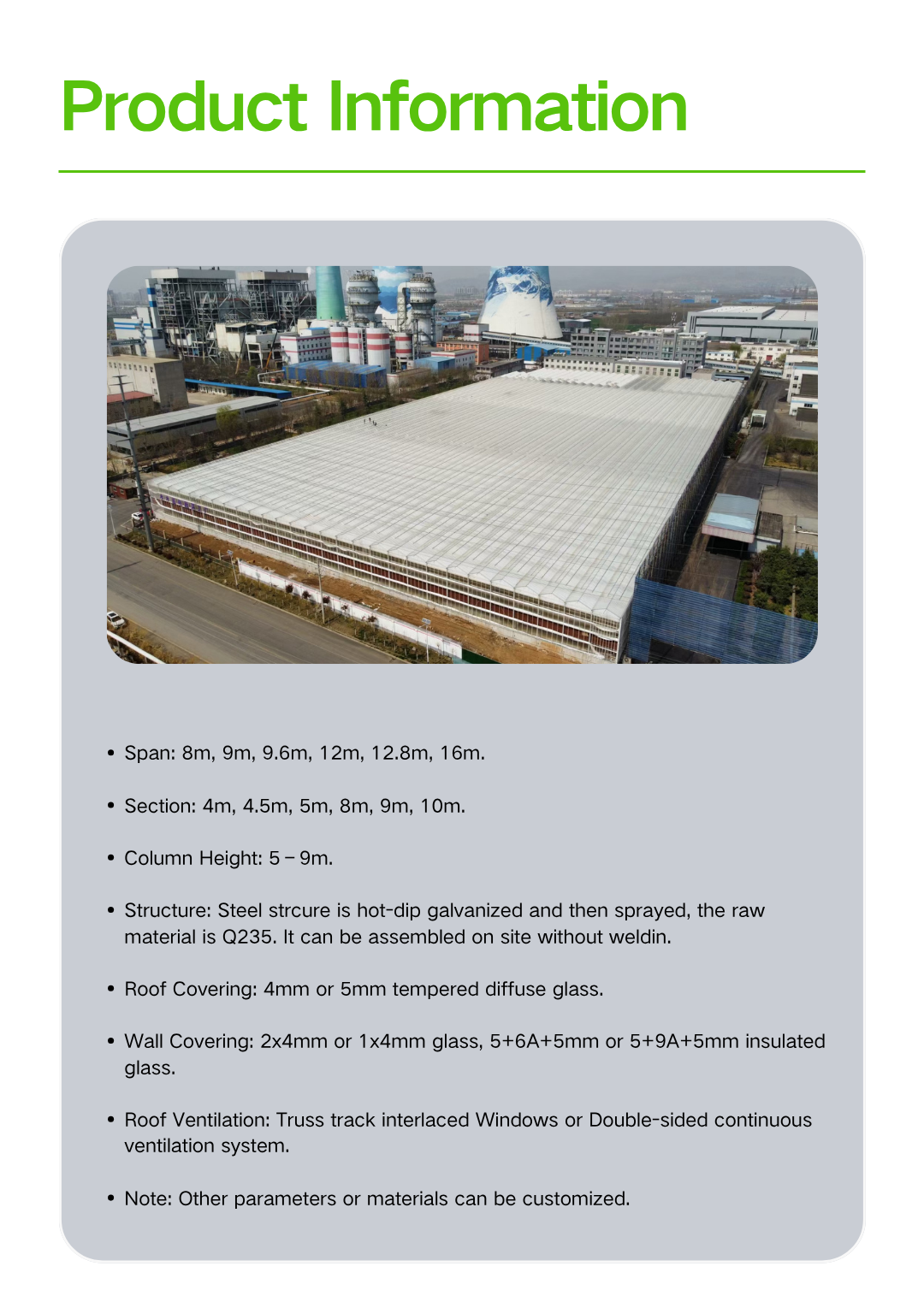 product large agricultural hot dip galvanized steel venlo commercial glass greenhouse with light deprivation blackout system799-0