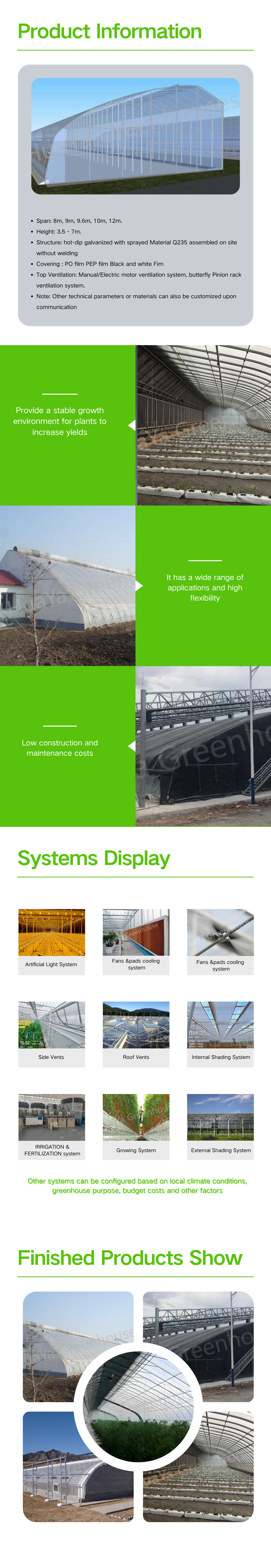 product hot dip galvanized q235 material solar greenhouse warm house po and pe film assembled site welding black and white color-0