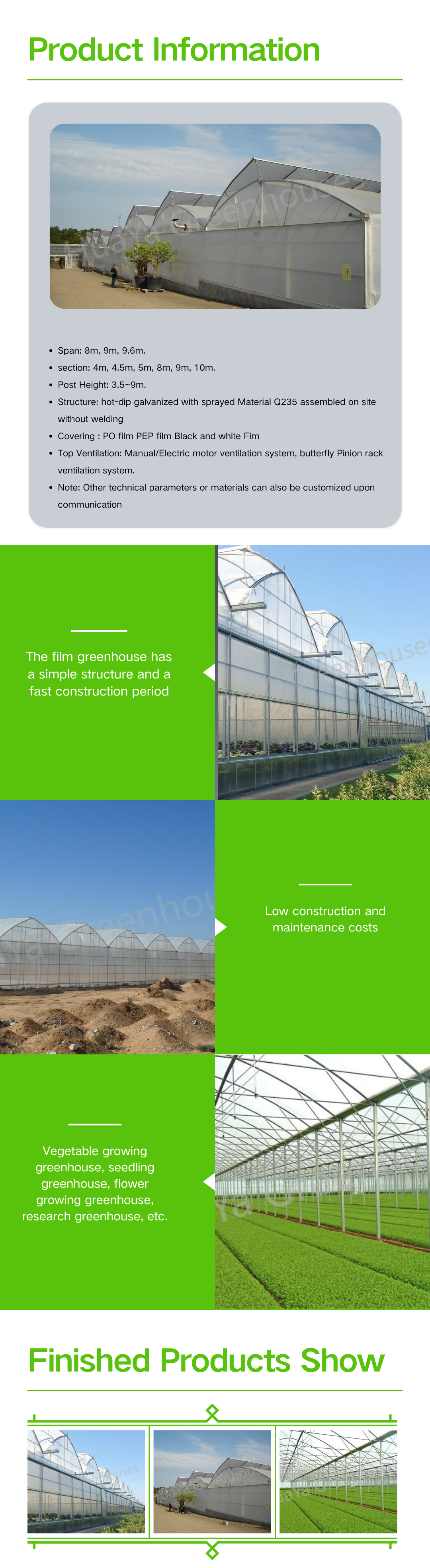 pep film structure black white agricultural vegetable greenhouse-0