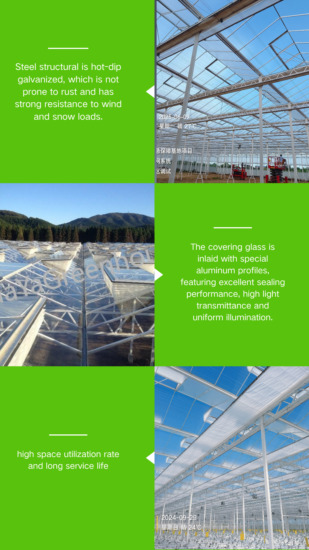 product large agricultural hot dip galvanized steel venlo commercial glass greenhouse with light deprivation blackout system799-1