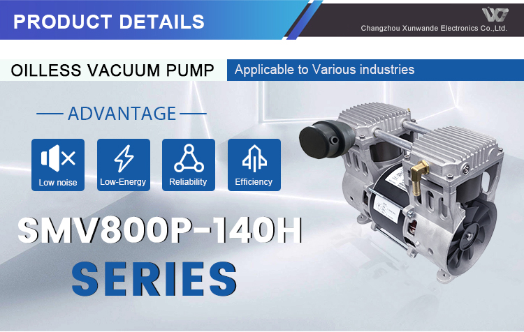OIL-free twin piston vacuum pump 135L/min 620W -98kpa for laboratory experiments manufacture