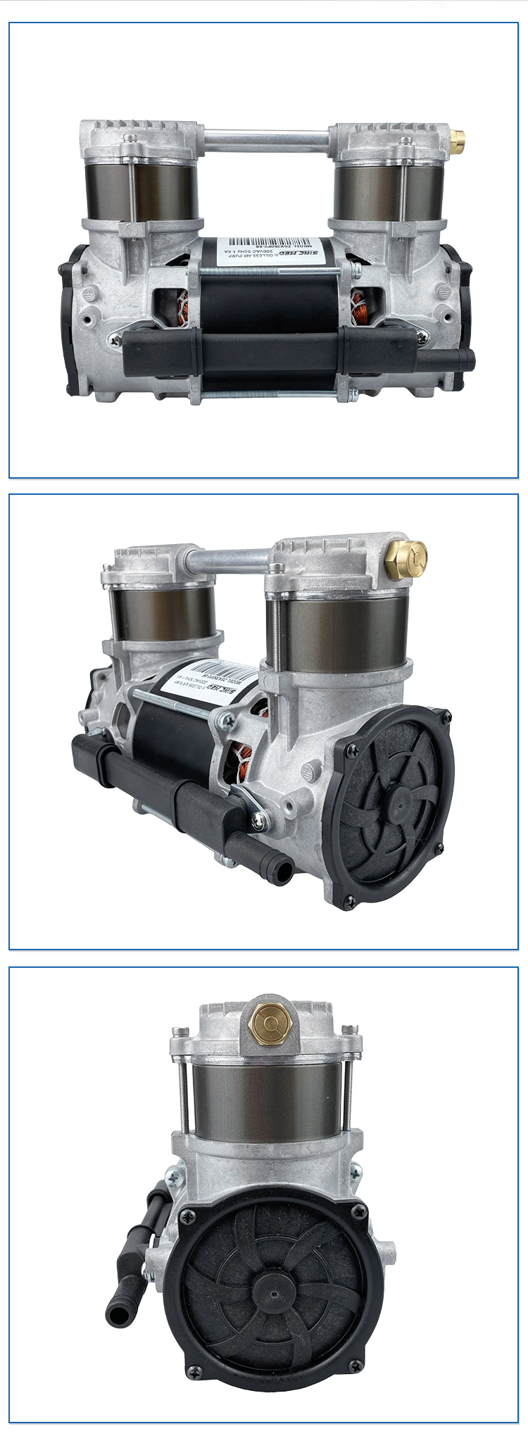 Oilless Air Pump Portable 68L/Min Air Compressor Head for Dental Compressor parts manufacture