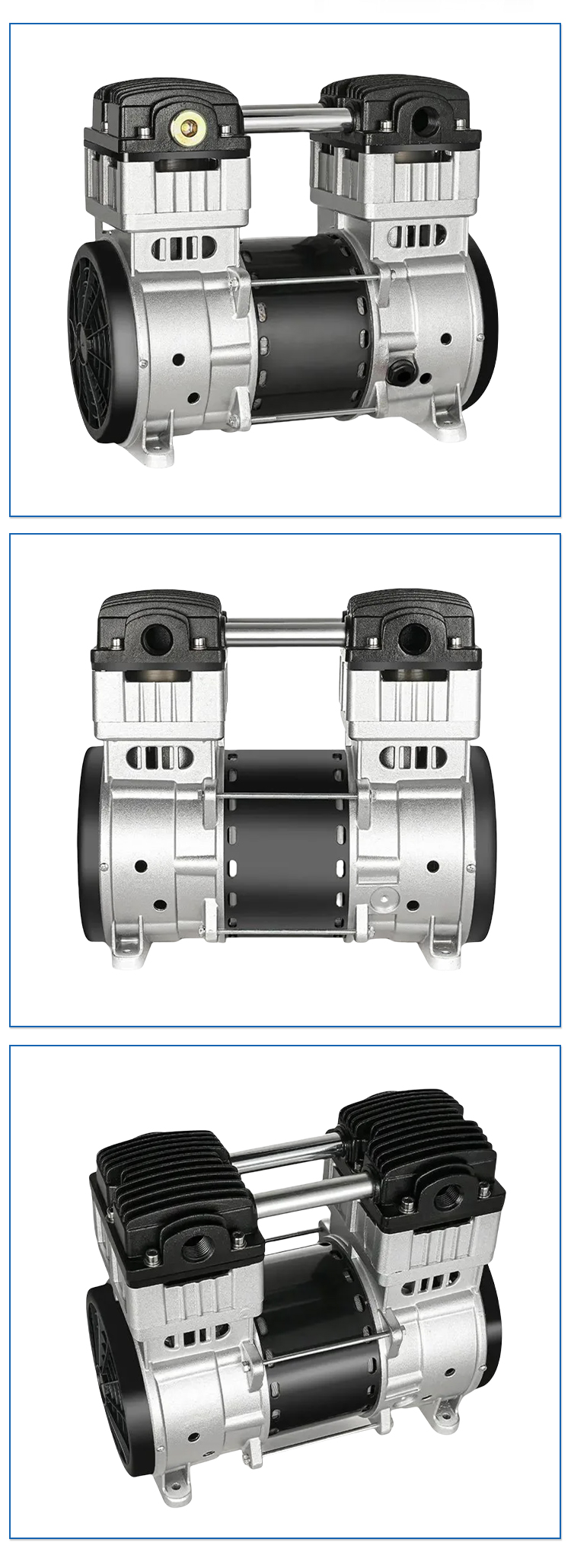 air pump compressor oilless outstanding 1.1kw 8bar Oil Free Piston Air Compressor Head details