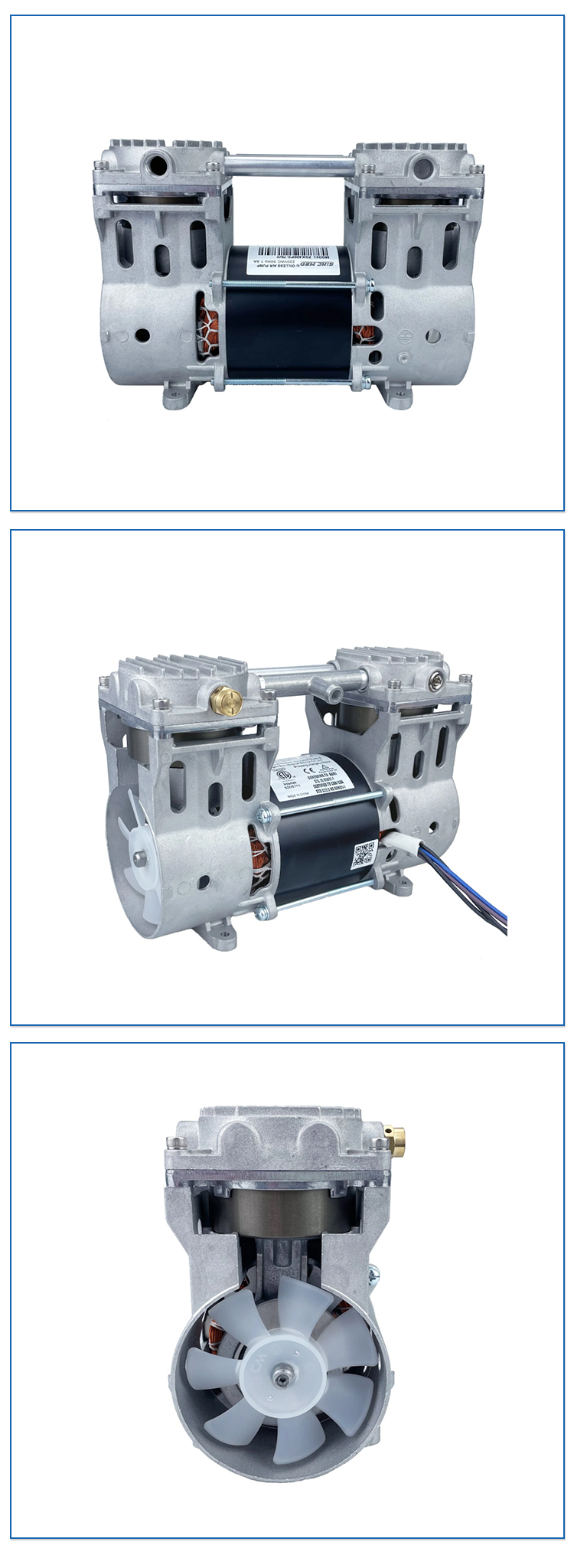 product push and pull compressing two cylinder piston vacuum pump 75l 350w oil free air pump-1