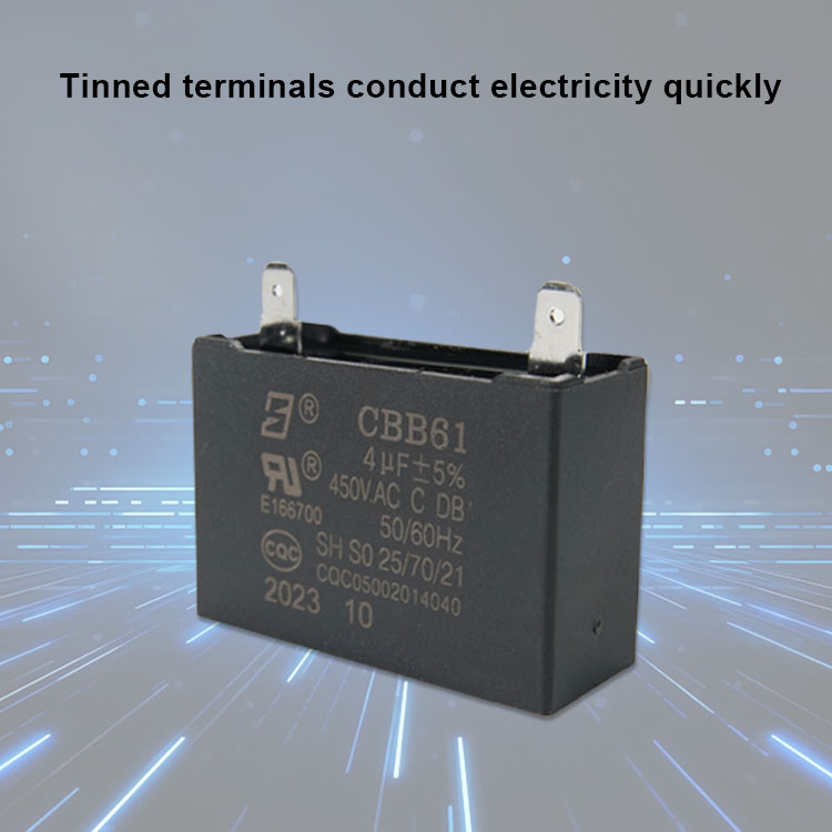 CBB61 450V 2.2UF Air Conditioner Run Capacitor 3000hours SH Life 25~30 Line Length Two PVC Wires  capacitor supplier