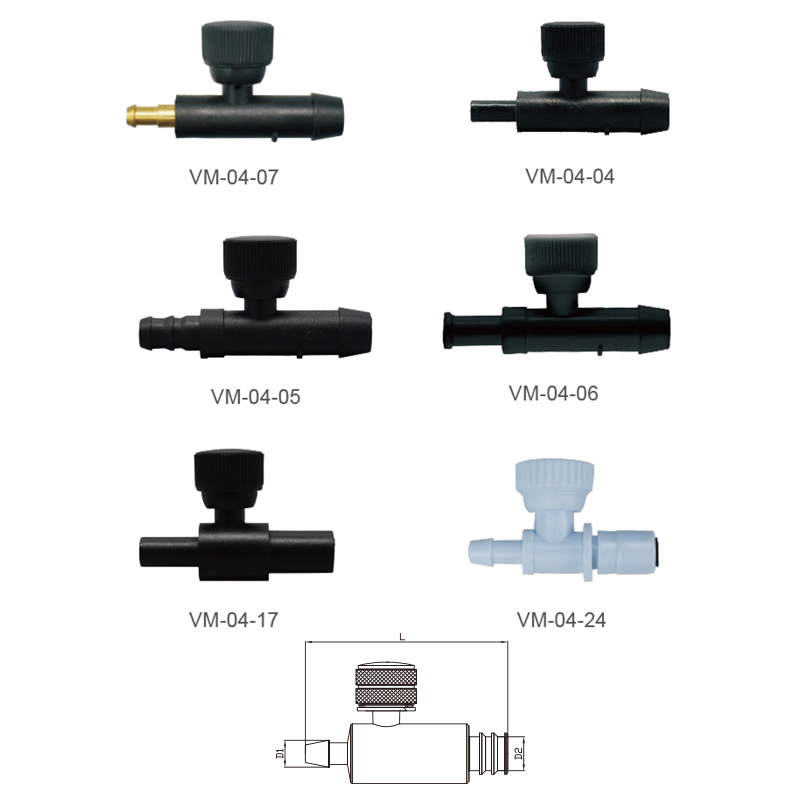 Manual Plastic /Metal Twist air release valve with small metal or plastic arrow connector