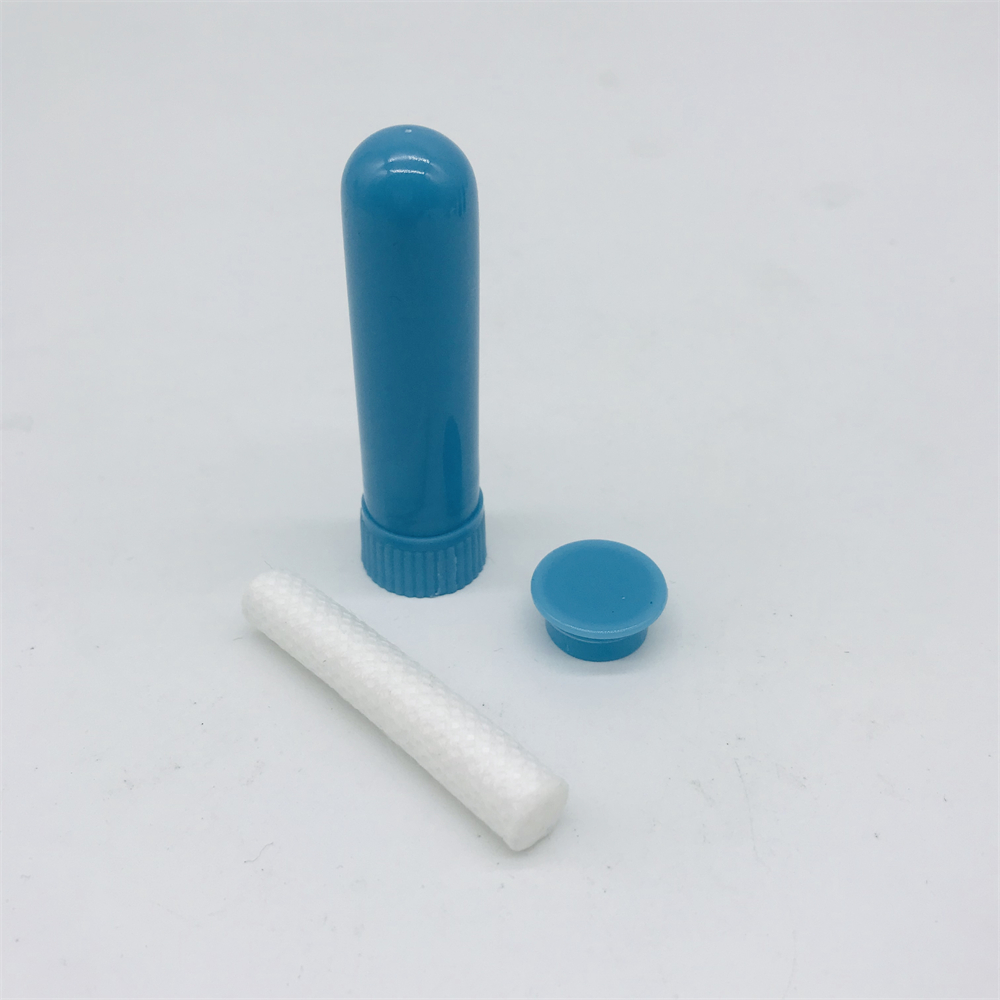 Excellent quality multi-color optional empty nasal inhaler tube shape PP 5ml nasal inhaler with cotton wicks for essential oil supplier