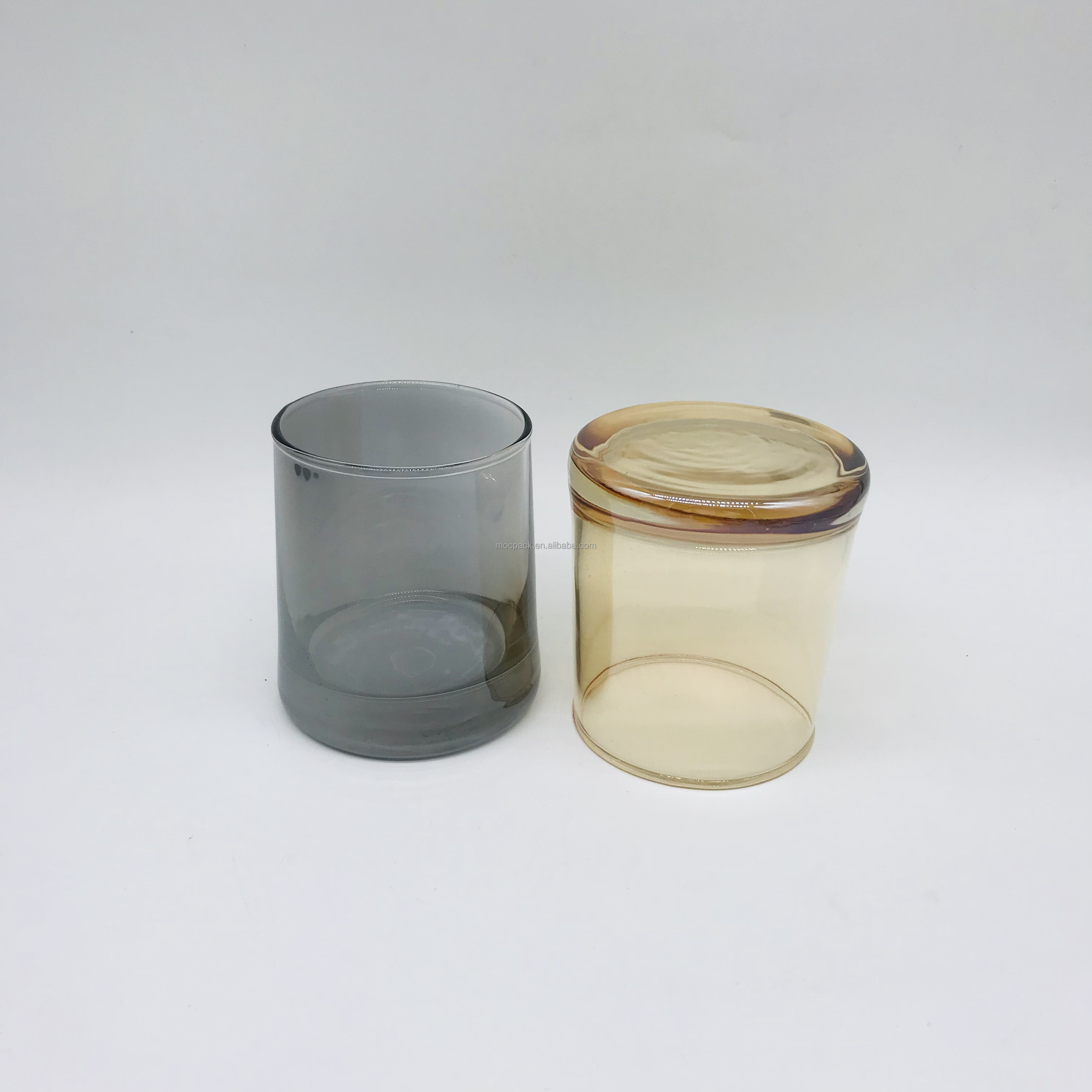 Hot sale 230ml candle glass jar custom color luxury glass candle jars embossed glass candle jar details