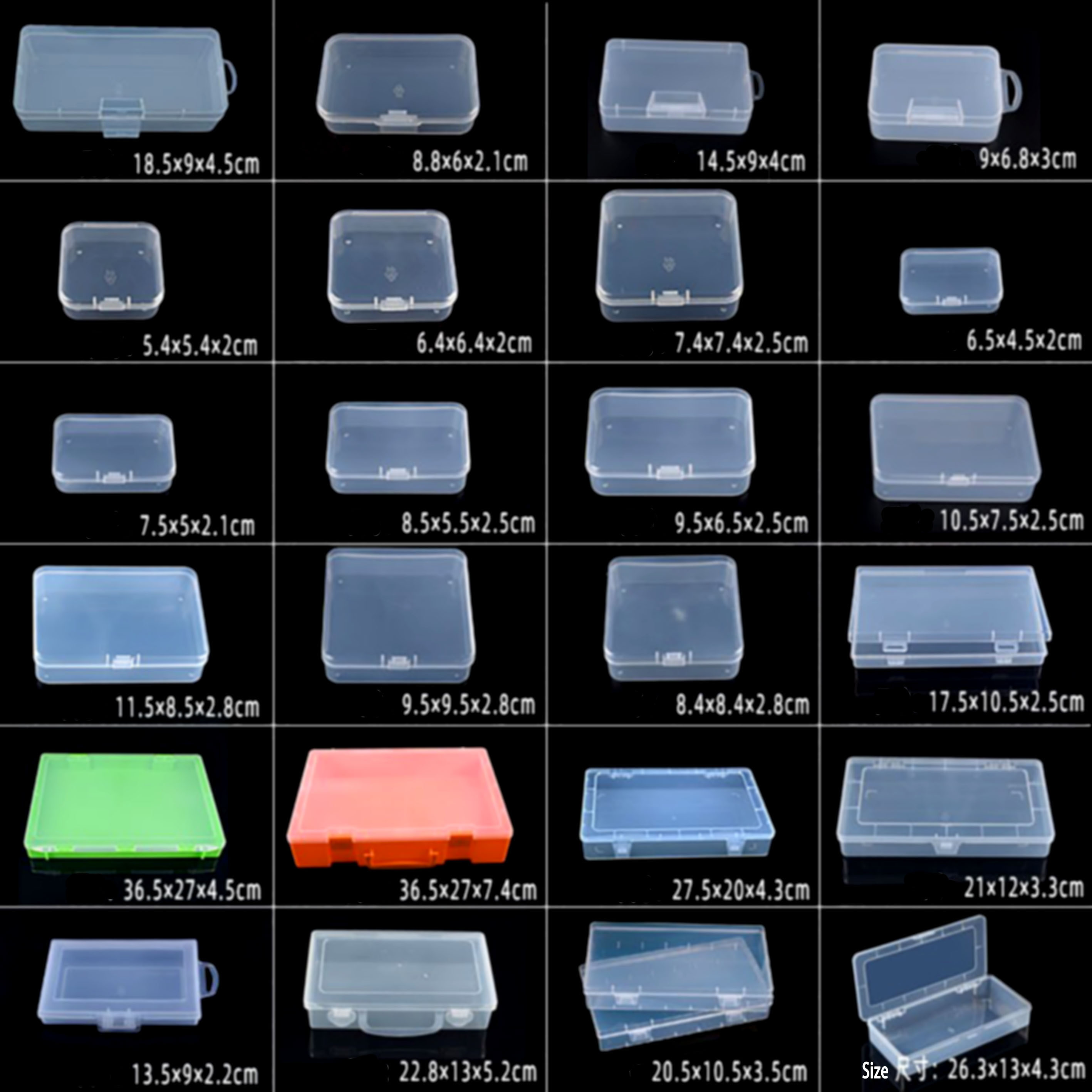 Transparent multi sizes plastic boxes wholesale custom mini jewelry storage box portable pill travel container factory