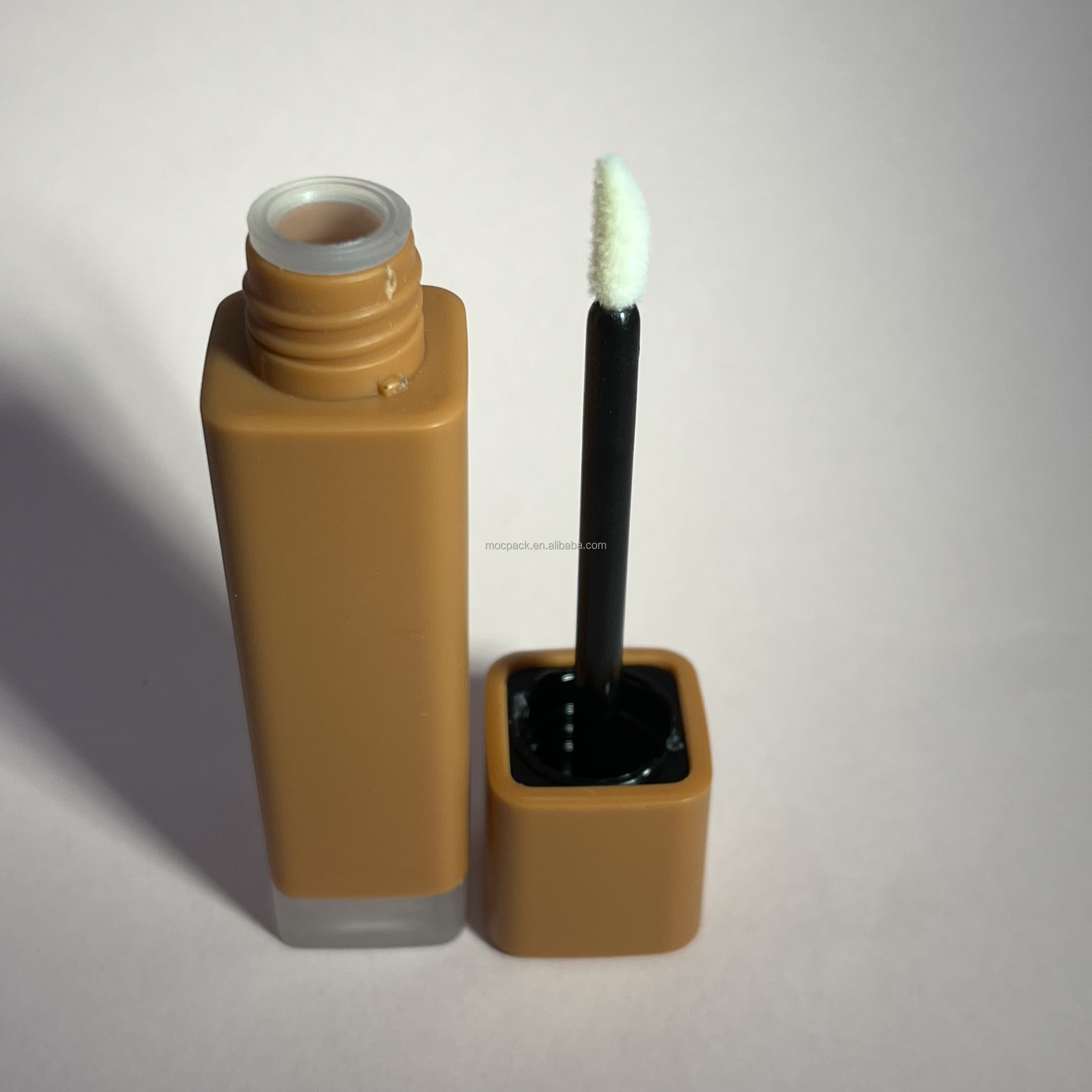 Hot sale 5ml square lip glaze tube matte liquid lipstick lip gloss tube with small brush head supplier