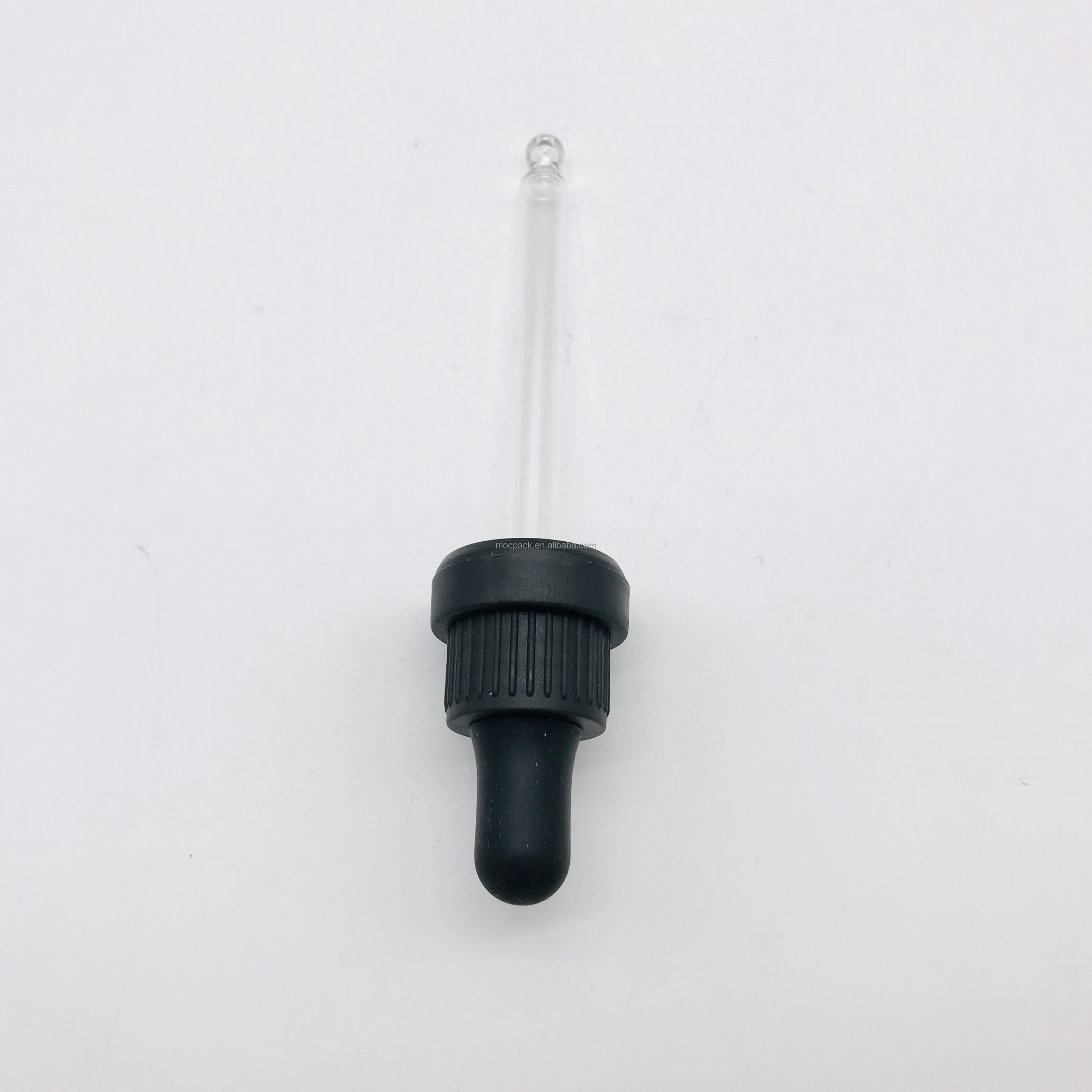 Factory wholesale 18mm matte black tamper evident dropper tamper proof glass dropper manufacture
