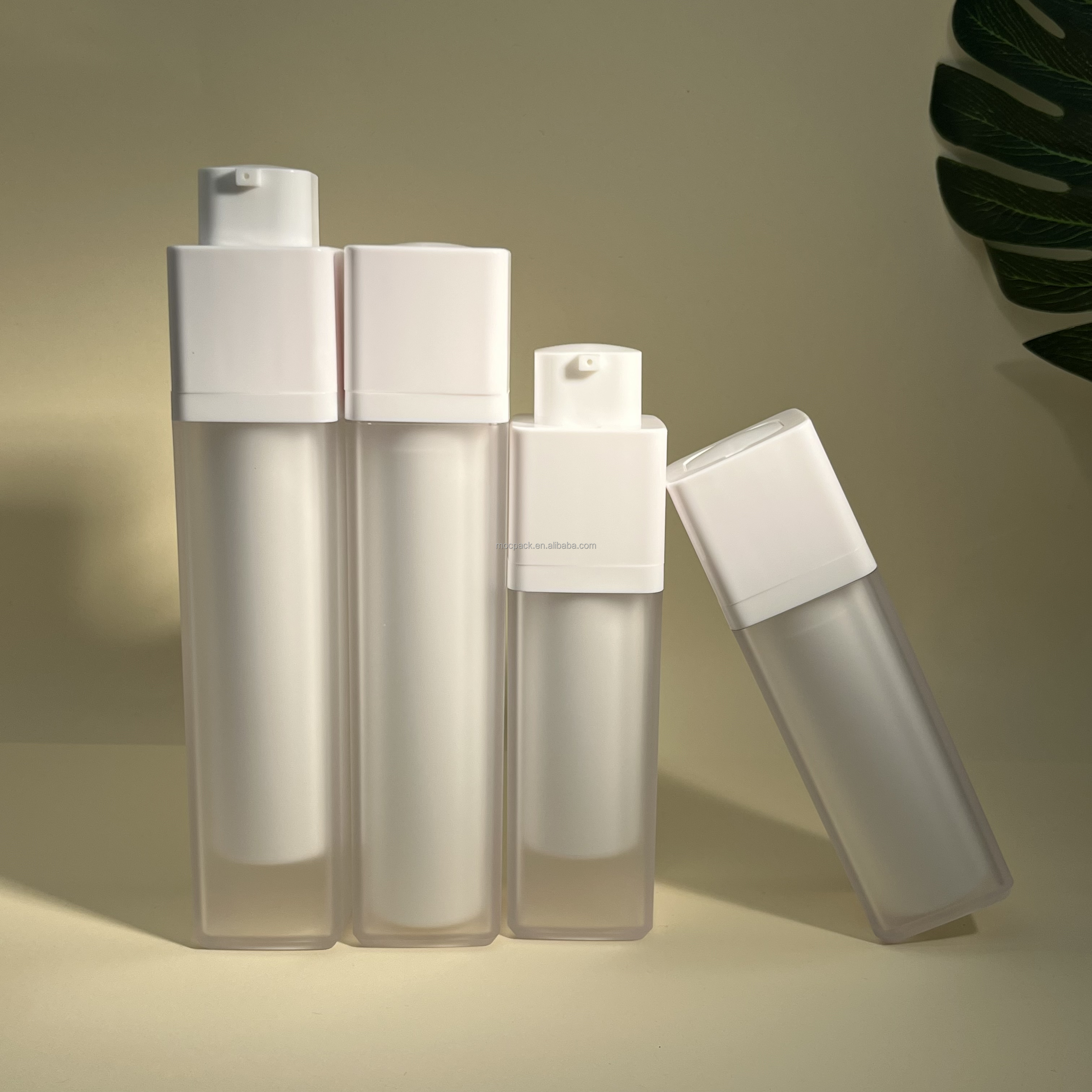 Hot sale square airless bottle serum lotion foundation bottle 15ml 30ml 50ml airless pump bottle details